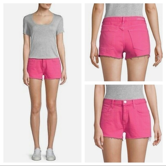 Current/Elliott Pants - Current/Elliott The Boyfriend Cutoff Denim Shorts, Fandango Pink - Size 26